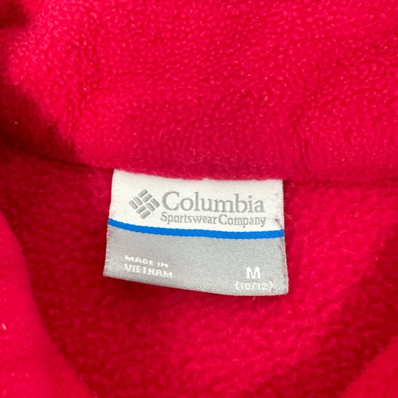 Columbia Girl’s Youth Pink Fleece Full Zip Jacket Sz Med (10/12) Q5 - Picture 4 of 5